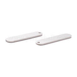 変色しない304ステンレススチールペンダント  長方形  ステンレス鋼色  40.5x9x1.5mm  穴：2mm&nbsp;STAS-A057-06P