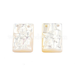 ナチュラルホワイトシェルチャーム  聖母マリアの長方形  12x8x2mm  穴：1mm&nbsp;SSHEL-N003-140