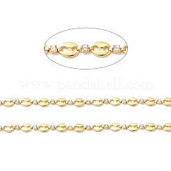 Rack Plating Brass Coffee Bean & Square Link Chains&nbsp;CHC-I040-11G
