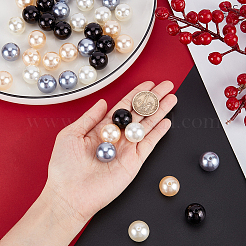 60Pcs 4 Colors Resin Imitation Pearl Beads&nbsp;RESI-PH0001-92