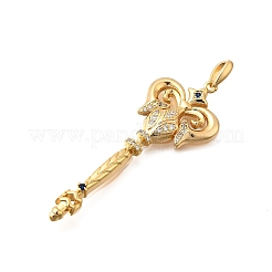Brass Micro Pave Cubic Zirconia Big Pendants&nbsp;KK-B147-04G-07