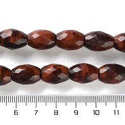 染めの天然タイガーアイビーズ連売り  多面カット  バレル  ブラウン  13.5~14x10~0.5mm  穴：0.7mm  約27個/連  15.04''（38.2センチメートル）&nbsp;G-C135-J02-01