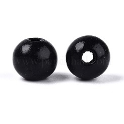 Spray Painted Round Natural Schima Wood Beads&nbsp;LS-WOOD-A018-12mm-03-1