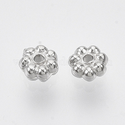 Ccbプラスチックスペーサービーズ  花  プラチナ  4.5x2mm  穴：1mm  約1554個/37g&nbsp;X-CCB-T009-21A