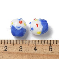 手作りのランプワークの凹凸のあるビーズ  アイスクリームケーキ  藤紫色  12~13x10.5~13x10.5~13mm  穴：1.2~1.6mm&nbsp;LAMP-M022-01D