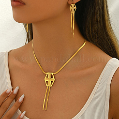 Stainless Steel Cross Tassel Necklace & Earring Sets for Women&nbsp;BL3761