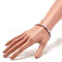 Candy Color Imitation Gemstone Glass Teardrop Beads Stretch Bracelet for Women&nbsp;BJEW-JB07418