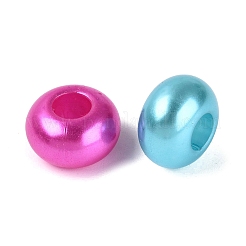 大穴ビーズ  ロンデル  ミックスカラー  14x8mm  穴：5.5mm  約540個/500g&nbsp;OACR-Q200-32
