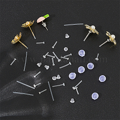 プラスチックとシリコン製のピアスキャッチとイヤリングスリーブ  ピアスキャッチ  透明  6x6.5mm  穴：0.8mm&nbsp;KY-WR0001-06