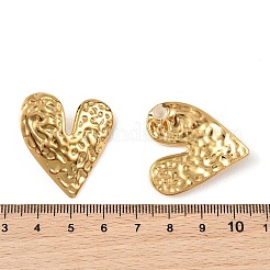 女性用304ステンレススチールスタッドピアス  ハート  ゴールドカラー  31.5x30.5mm&nbsp;EJEW-F416-01G