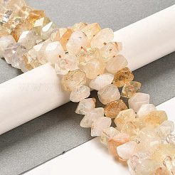 加熱された天然シトリンビーズ連売り  多面カット  ナゲット  10~11x8~10x7~8mm  穴：1mm  約22~23個/連  7.09~7.48''（18~19センチメートル）&nbsp;G-N327-05-22
