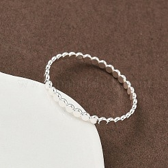 女性用スターリングシルバーフラットビーズ指輪925個  プレーンバンドリング  銀  1.8mm  内径：18.2mm&nbsp;RJEW-NH0002-01C-S