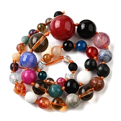 Natural Mixed Stone & Glass Round Beads Strands&nbsp;X-G-C188-01