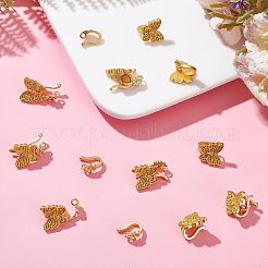 20Pcs 2 Style Rack Plating Brass S Hook Clasps&nbsp;KK-FH0003-91
