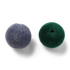 フロッキーアクリルビーズ  ラウンド  ミックスカラー  14mm  穴：2.3mm&nbsp;OACR-E020-02