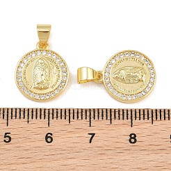Brass Micro Pave Clear Cubic Zirconia Pendants&nbsp;CU-CBAFB88-02G
