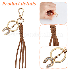 2Pcs Faux Suede Cord & Alloy Keychains&nbsp;KEYC-GA00018