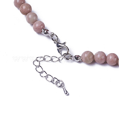 Natural & Synthetic Gemstone and Rhodochrosite Pendant Necklaces&nbsp;NJEW-G324-A01