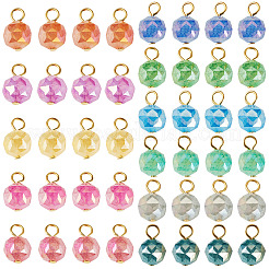 66Pcs 11 Colors Electroplate Imitation Jade Glass Charms&nbsp;PALLOY-TAC0312