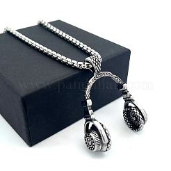 Vintage Hip-Hop 304 Stainless Steel Headset Pendant Necklaces for Men Women&nbsp;NI7157
