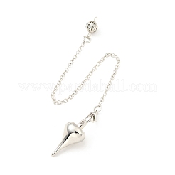 Brass Cable Chain Pointed Dowsing Pendulums&nbsp;HJEW-D004-03P
