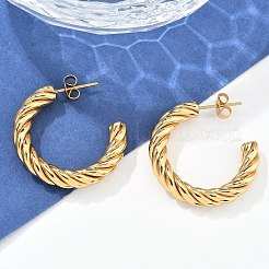 304 Stainless Steel Half Hoop Earrings&nbsp;X-EJEW-F257-10G