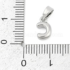真鍮製チャーム  文字L  カドミウムフリー＆鉛フリー  長持ちメッキ  ラックめっき  文字C  9.5x6x2.5mm  穴：3x5mm&nbsp;KK-G522-54C-P