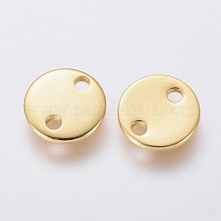 201 ステンレススチールリンクコネクター  フラットラウンド  ゴールドカラー  8x1mm  穴：1.4mm&nbsp;STAS-L234-029C-G