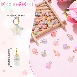 30PCSアクリルパーツ  スター  鉄パーツ  ミックスカラー  35mm  穴：3.5mm  30個/セット&nbsp;PALLOY-YW00062-01