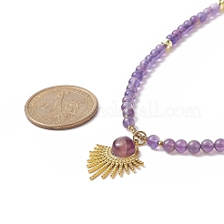 Natural Amethyst Beaded Necklaces&nbsp;NJEW-JN04226-05