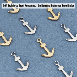 8Pcs 2 Colors 304 Stainless Steel Pendants&nbsp;STAS-UN0025-80