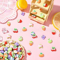 不透明な樹脂カボション  模造食品  フルーツアイスクリーム  ミックスカラー  12.5~15.5x11~16x6~7.5mm&nbsp;RESI-CJC0023-16