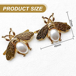 10Pcs Iron with Plastic Imitation Pearl Bag Decorative Buckles&nbsp;IFIN-DR0001-02