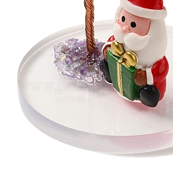 Christmas Natural Rose Quartz Chips Tree Decorations&nbsp;DJEW-K028-03E