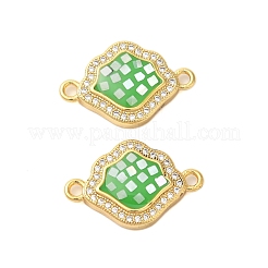 Rack Plating Brass Micro Pave Clear Cubic Zirconia Diamond Links&nbsp;KK-K385-108G
