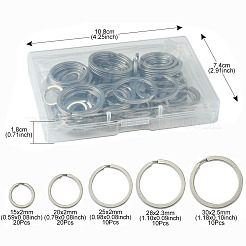 5 Styles 304 Stainless Steel Keychain Clasp Findings&nbsp;STAS-FS0001-56