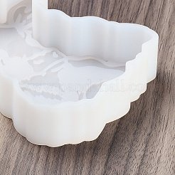 DIYシリコンモールド  エポキシ樹脂工芸品作り  キャンドル作り  ホワイト  牛  132x105x26mm&nbsp;LS-DIY-A051-04D