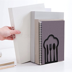 ステンレス製のブックエンド  重い本の場合  本棚ホルダー家の装飾  食器  ブラック  12x10.3x16.2cm&nbsp;ODIS-WH0011-05