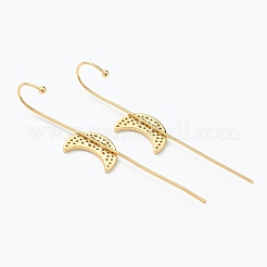 Brass Micro Pave Clear Cubic Zirconia Ear Wrap Crawler Hook Earrings&nbsp;EJEW-H125-02G