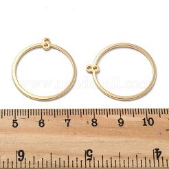 真鍮製2ループリンクペンダント  丸いリング  長持ちメッキ  18KGP本金メッキ  28x25.5x1mm  穴：1.2mm&nbsp;KK-V003-08