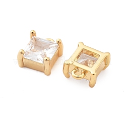 Brass Micro Pave Clear Cubic Zirconia Charms&nbsp;KK-G516-30G