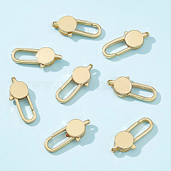 真鍮カニカン  オーバル  18KGP本金メッキ  25x10x4mm  穴：3x2mm  6個/箱&nbsp;KK-BC0004-72