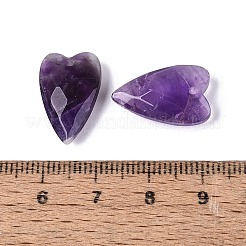 天然石アメジストペンダント  ハートチャーム  多面カット  18~20x12~13x5.5~6mm  穴：1~1.6mm&nbsp;G-Q601-28B