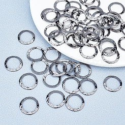 ジュエリーアクセサリー用の真鍮のリンクリング  リング  ガンメタ色  16x1mm  内径：12.5mm  60個/箱&nbsp;KK-PH0001-63B