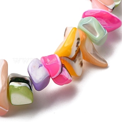 天然のトロキッド貝/トロキス貝ビーズを使用した女性用ストレッチブレスレット  ナゲット  カラフル  内径：2インチ（5cm）&nbsp;BJEW-JB12474