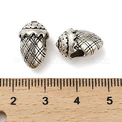 チベット風合金ヨーロピアンビーズ  大穴ビーズ  カドミウムフリー＆鉛フリー  フルーツ  アンティークシルバー  15x8.5x10mm  穴：4.5mm  約333個/1000g&nbsp;FIND-M047-14AS