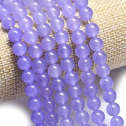 天然石マレーシアジェイドビーズ連売り  染め＆加熱  ラウンド  紫色のメディア  8~8.5mm  穴：1.2mm  約48個/連  14.96インチ（38cm）&nbsp;G-L645-C01-8mm-06