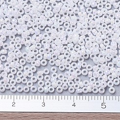 MIYUKIラウンドロカイユビーズ  日本製シードビーズ  （rr471)ホワイトパールab  11/0  2x1.3mm  穴：0.8mm  約1100PCS /ボトル  10 G /ボトル&nbsp;SEED-JP0008-RR0471