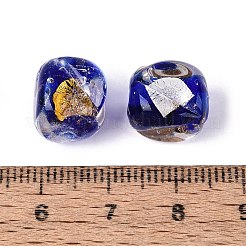Handmade Gold & Silver Foil Glass Beads&nbsp;FOIL-Q003-01C