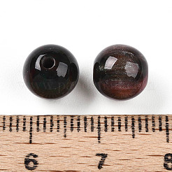 樹脂ビーズ  ラウンド  ツートン  ダークスレートグレー  8mm  穴：2mm&nbsp;X1-RESI-YW0004-28A-09